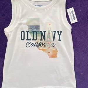 Old Navy White California Kids Tank Top